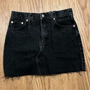 NWT Mango Black Denim Skirt